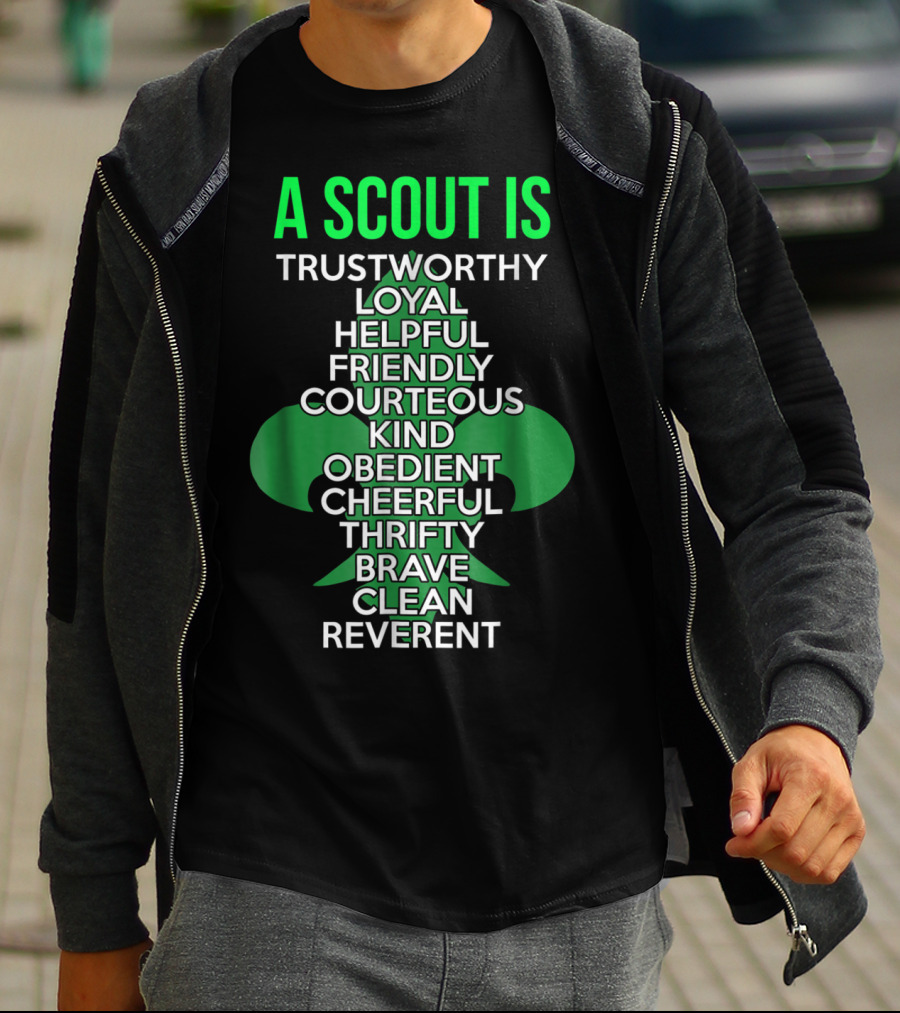 A Scout Is Trustworthy Loyal Helpful Friendly Courteous Kind Obedient Cheerful Thrifty Brave Clean Reverent T-Shirt