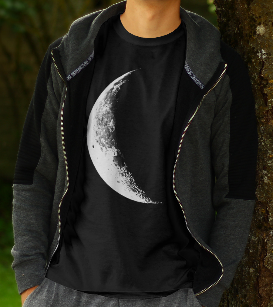 Shiny Moon Half Moon Crescent Moon Lunar Phases T-Shirt