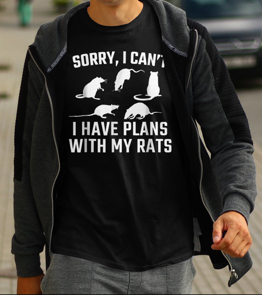 Sorry I Can't I Have Plans With My Rats White Silhouette T-Shirt