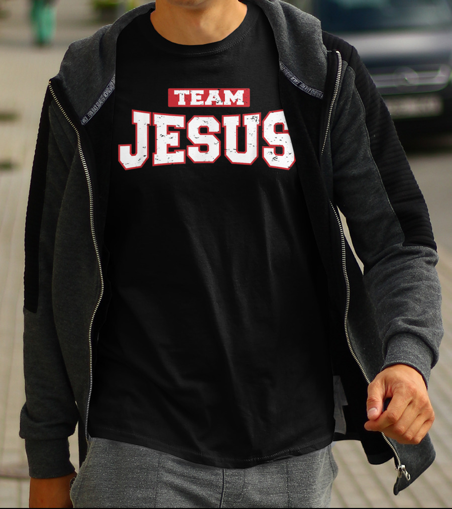 Team Jesus Weathered And Distressed Christian Faith T-Shirt