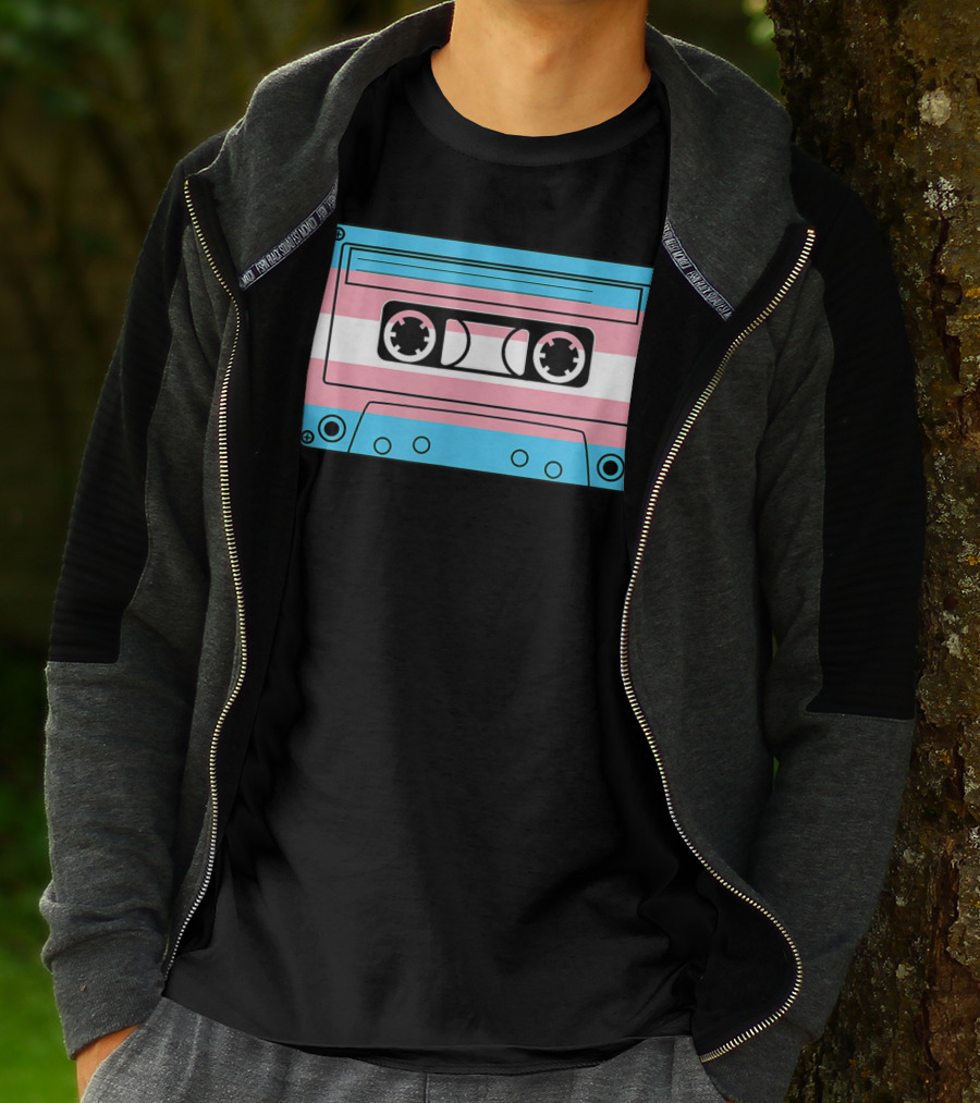 Transgender Pride Month Trans Flag Cassette Tape T-Shirt