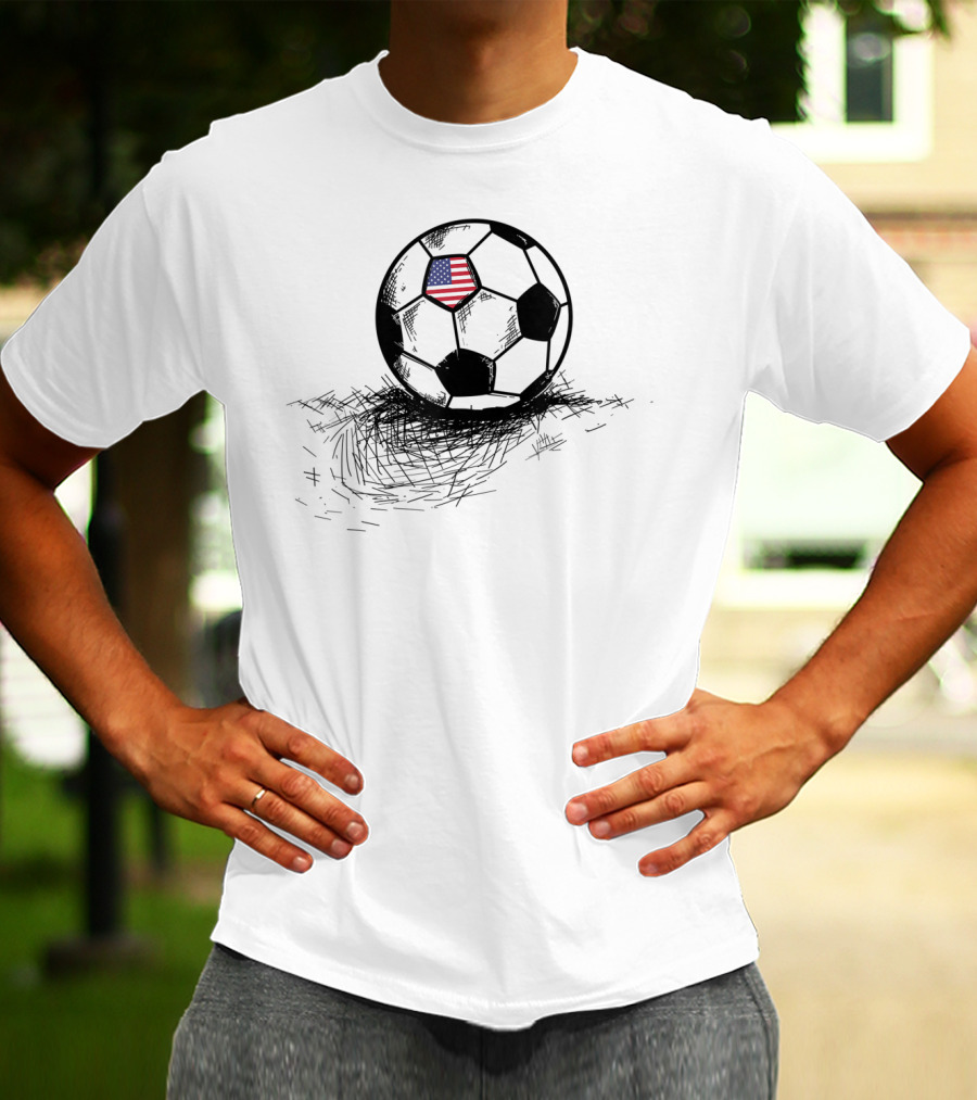 United States Soccer Ball Flag USA T-Shirt