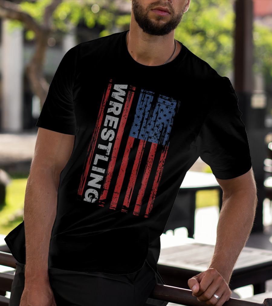 Wrestling USA Flag T-Shirt