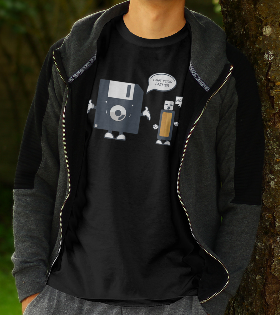 USB Floppy Disk I Am Your Father Noooo Funny Nerd T-Shirt
