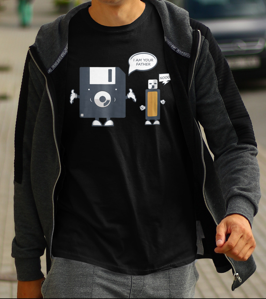 USB Floppy Disk I Am Your Father Noooo Funny Nerd T-Shirt