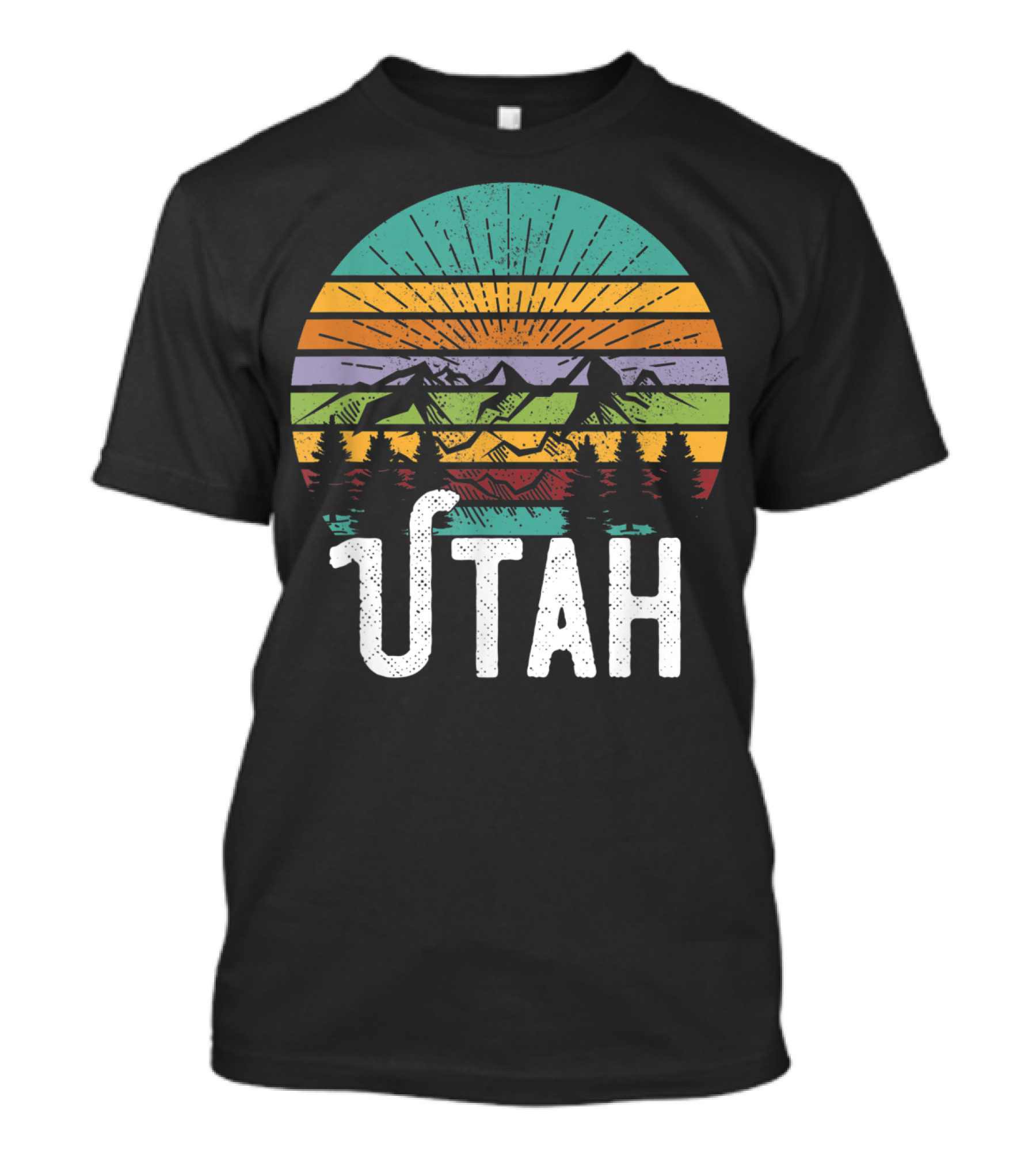 UTAH Vintage Mountain 70's 80's Style Retro Sunset Landscape T-Shirt