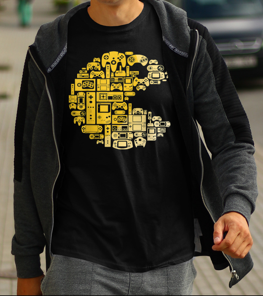 Funny Video Gamer Controllers Pac-Man Compilation For Video Game Players T-Shirt