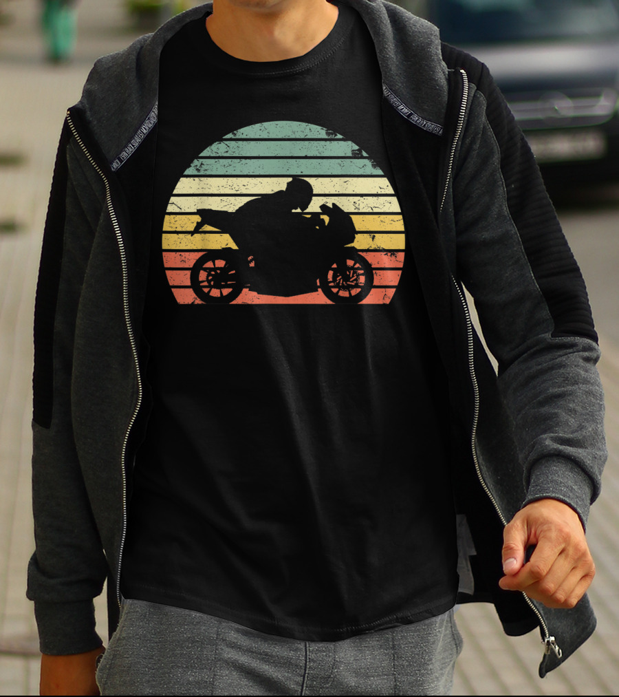 Vintage Biker Motorcycle Retro Sunburst T-Shirt