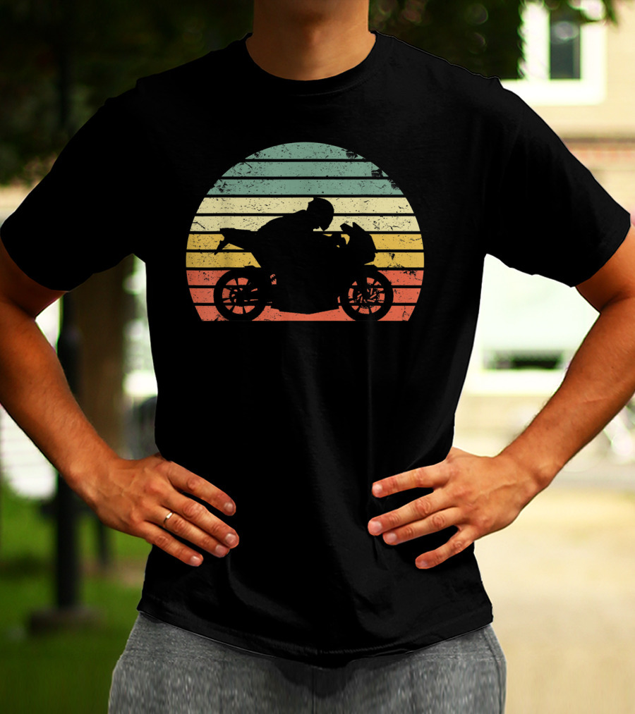 Vintage Biker Motorcycle Retro Sunburst T-Shirt