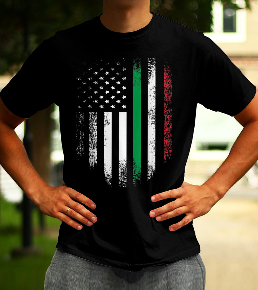 Vintage Italian Roots American Grown Italia USA Flag Colors T-Shirt