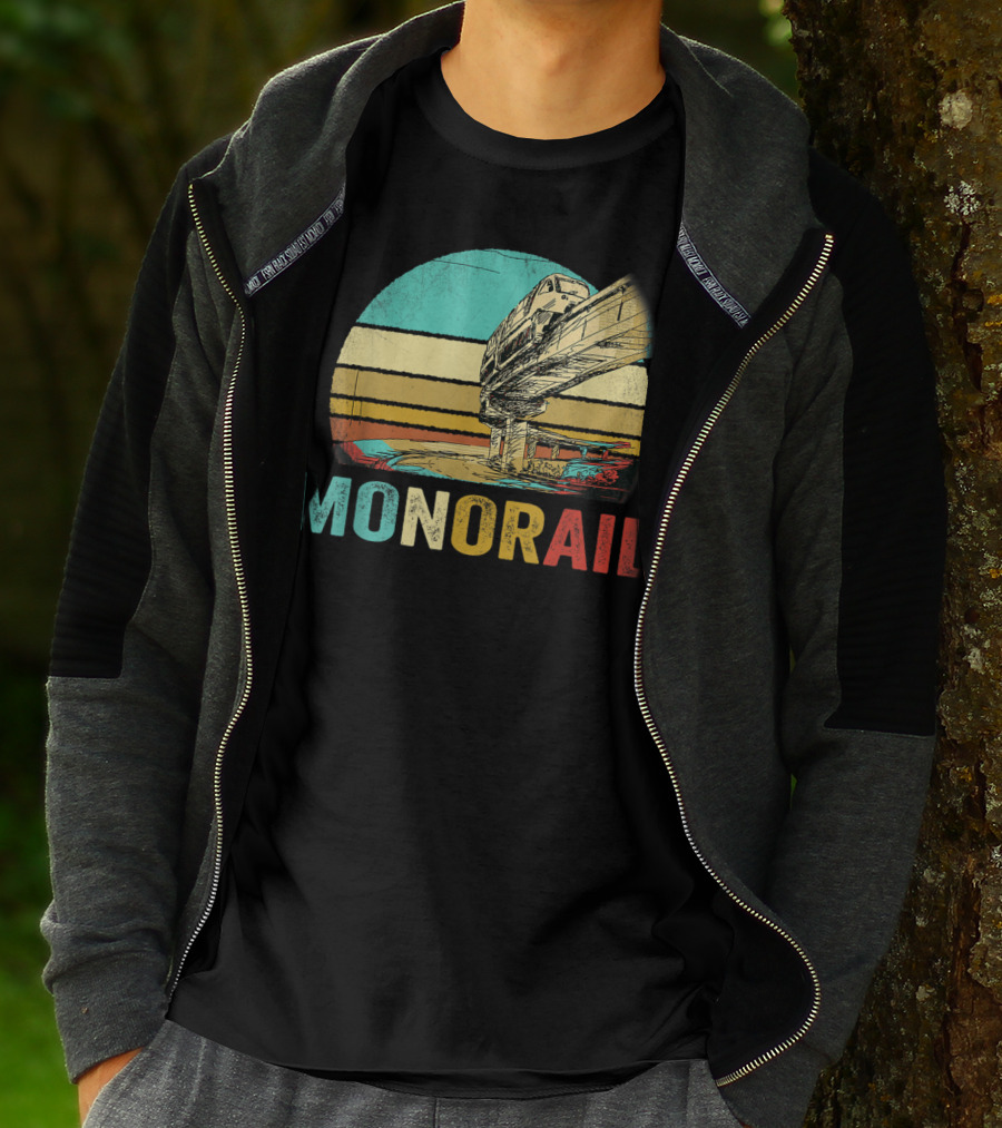Monorail Retro Colorful Sunset T-Shirt