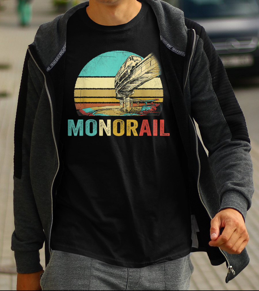Monorail Retro Colorful Sunset T-Shirt