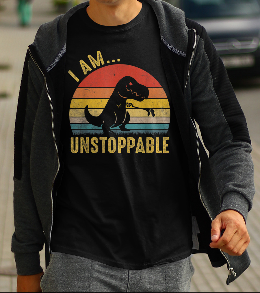 I Am Unstoppable Vintage Funny Rex Dinosaur T-Shirt