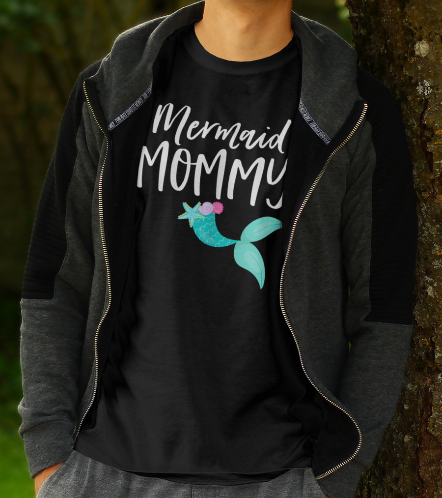 Mermaid Mommy Birthday Party Outfit Mom Dad Mama Girl MER T-Shirt
