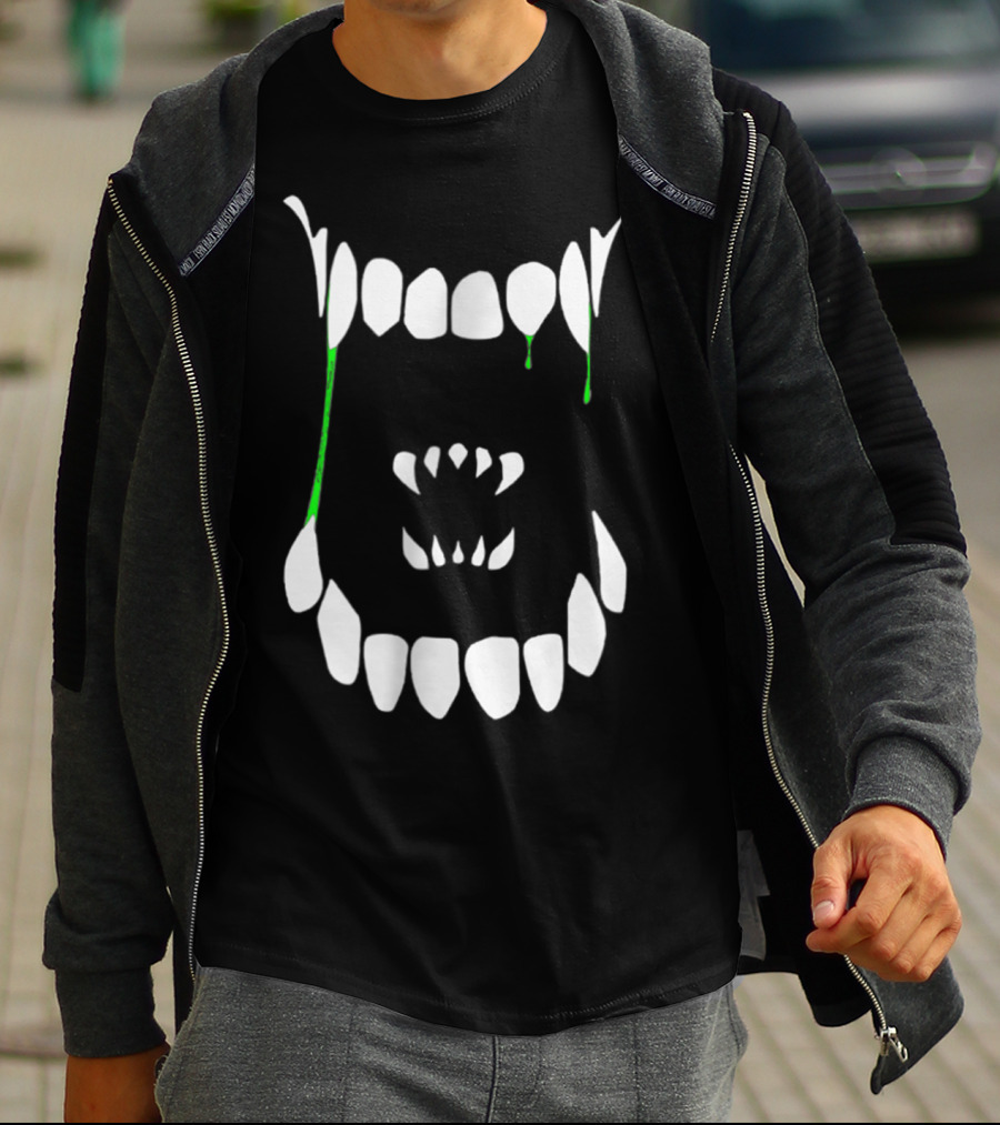 Xenomorph Xeno Teeth Green Drip Adults T-Shirt