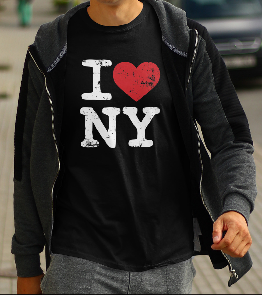 I Love NY Vintage Black Souvenir Tourism T-Shirt