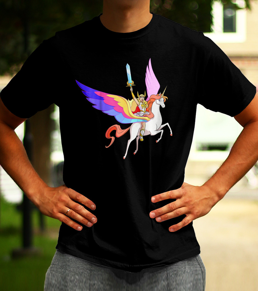 She Ra Kids DreamWorks Action Adventure With Swift Wind Pegasus T-Shirt