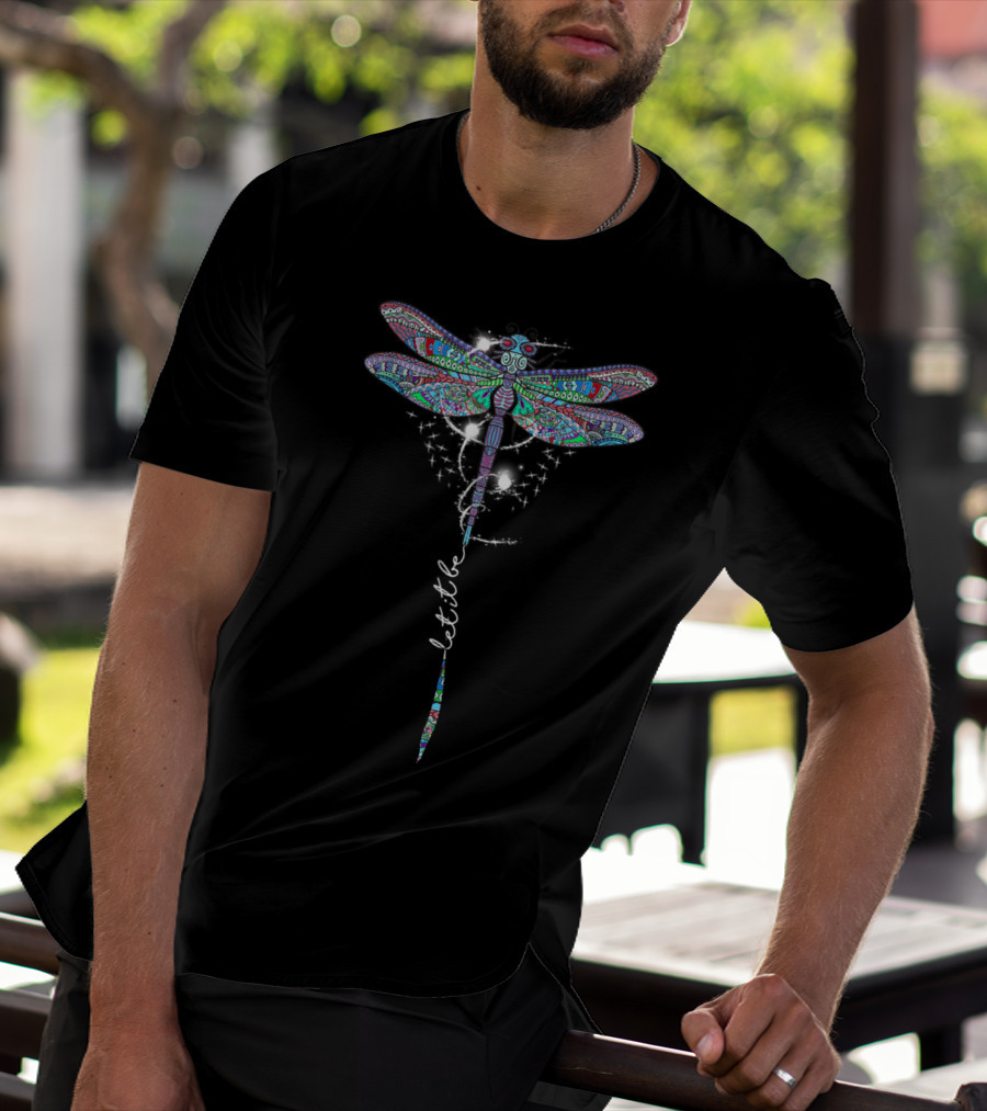 Let It Be Dragonfly Psychedelic Colors Starlight T-Shirt