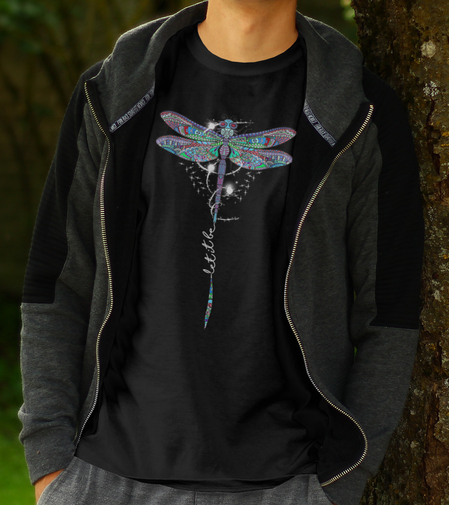 Let It Be Dragonfly Psychedelic Colors Starlight T-Shirt