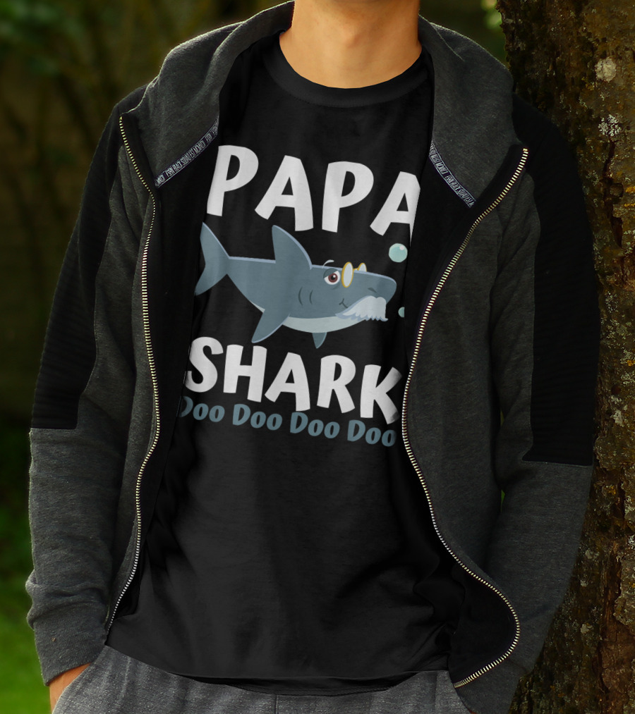 Papa Shark Doo Doo Doo Doo Matching Family Shark T-Shirt