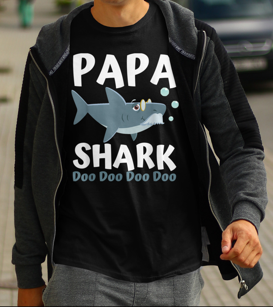 Papa Shark Doo Doo Doo Doo Matching Family Shark T-Shirt