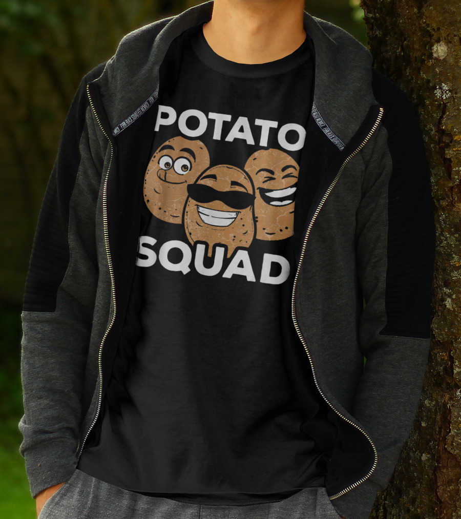 Potato Squad Cute Funny Potato Lover Smiling Cartoon Faces T-Shirt
