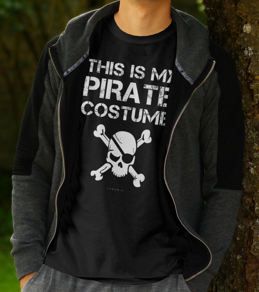 This Is My Pirate Costume Skull Crossbones Funny Pirate T-Shirt