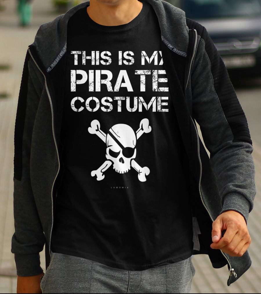 This Is My Pirate Costume Skull Crossbones Funny Pirate T-Shirt