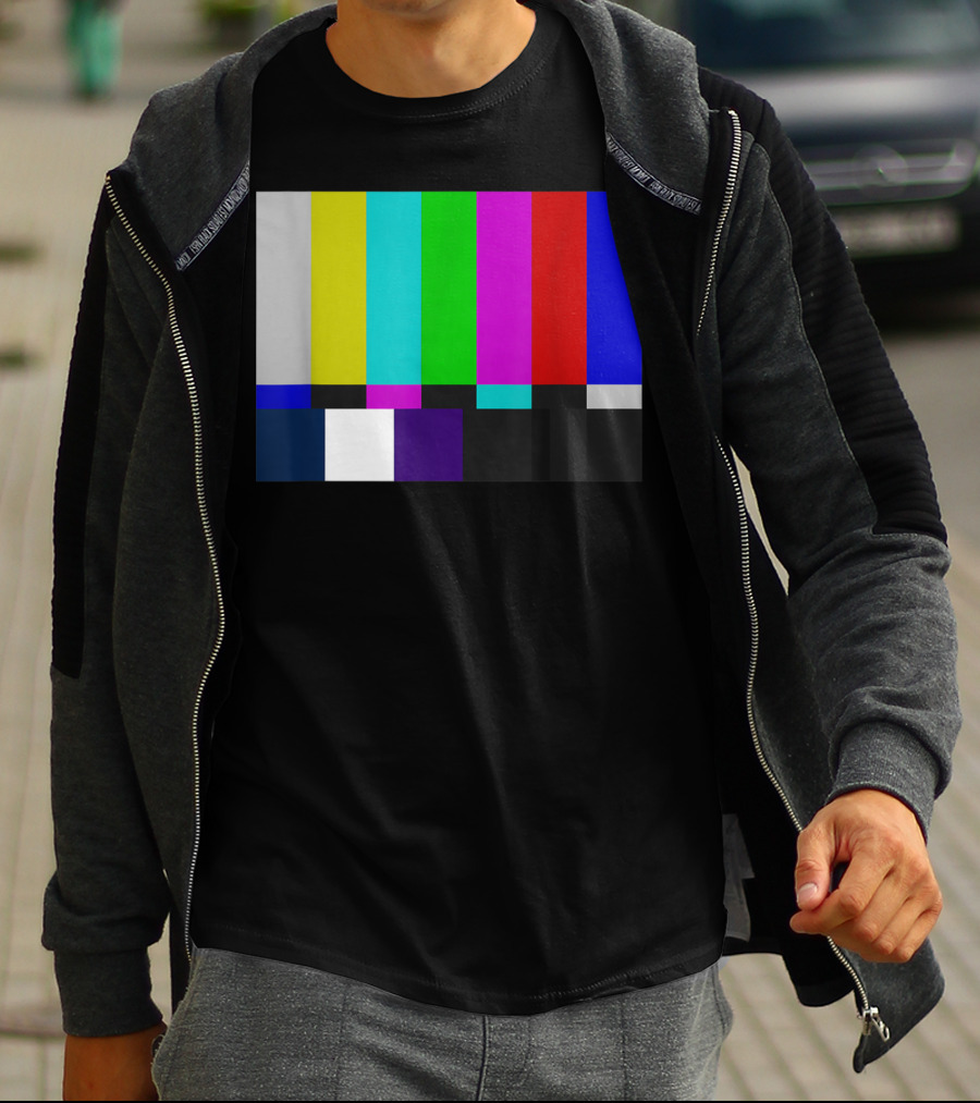 TV Test Pattern Test Card PAL NTSC Retro Colors T-Shirt