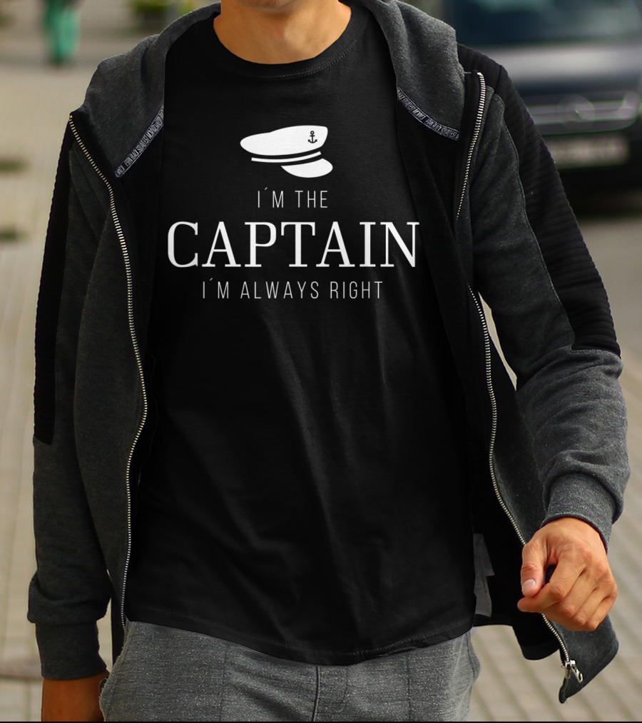 I'm The Captain I'm Always Right Boating Captain's Hat T-Shirt
