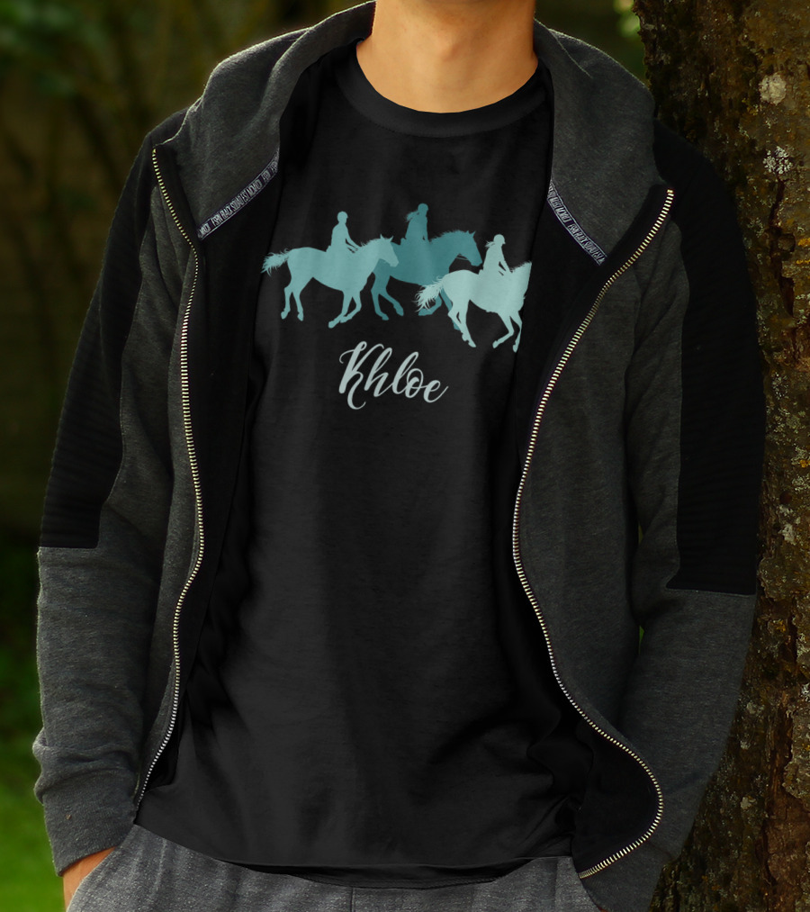 Khloe Personalized Horse Rider Birthday T-Shirt