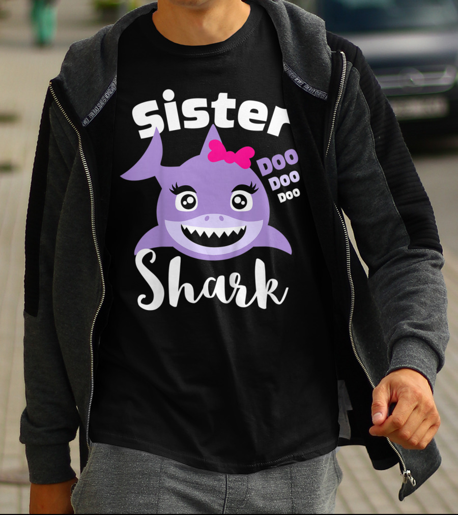Sister Shark Doo Doo Doo Baby Shark Kids T-Shirt