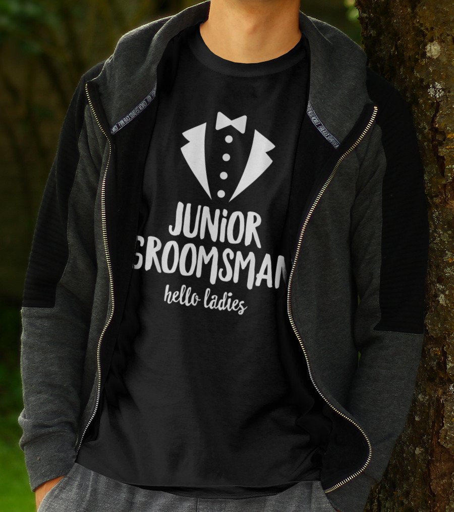 Junior Groomsman Hello Ladies Tuxedo T-Shirt