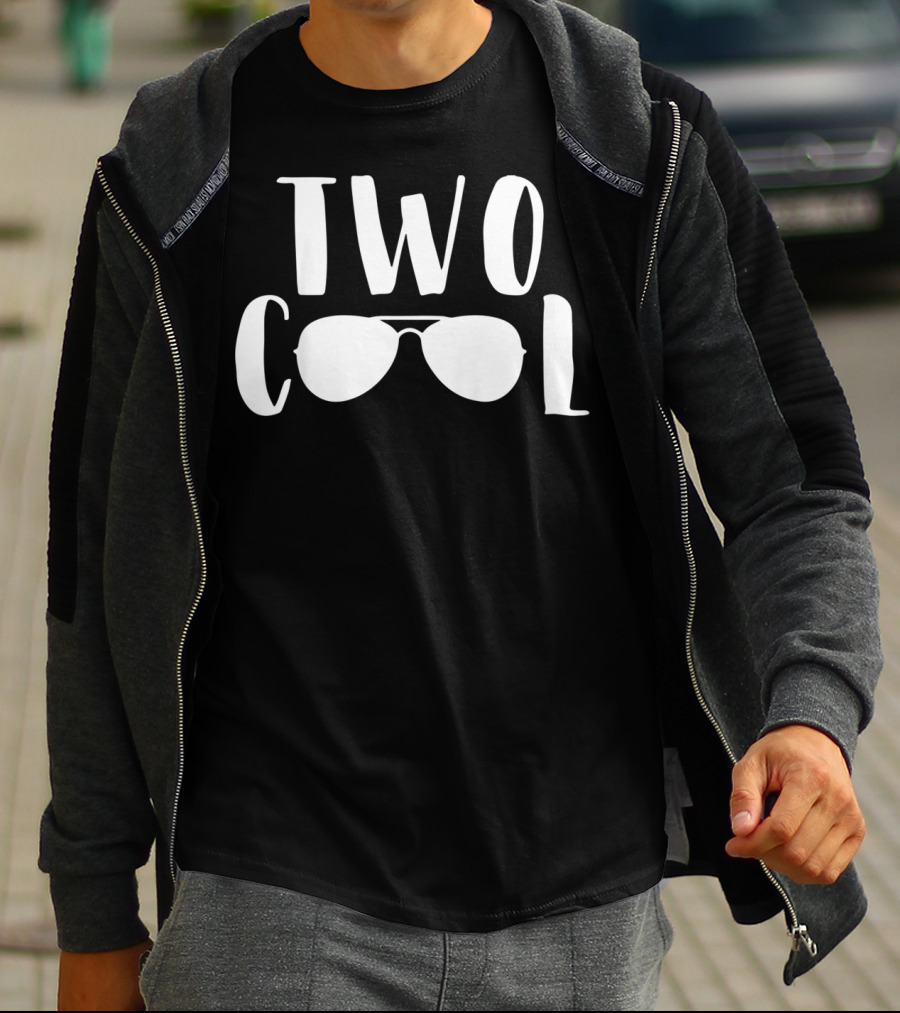 Kids TWO COOL 2nd Birthday Aviator Sunglasses T-Shirt