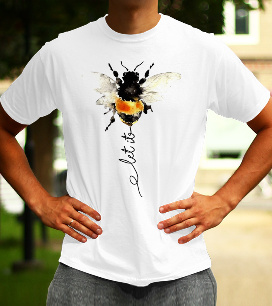 Let It Bee Bumblebee Art Hippies Sunflowers T-Shirt