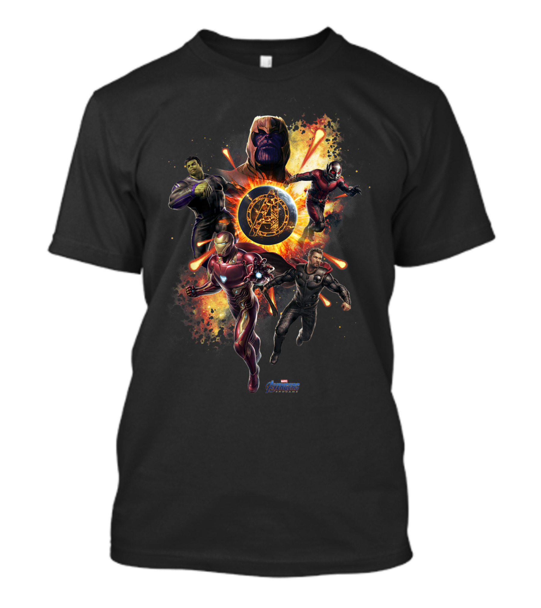 Marvel Avengers Endgame Thanos Iron Man Hulk Captain America Ant-Man Planet Explosion T-Shirt