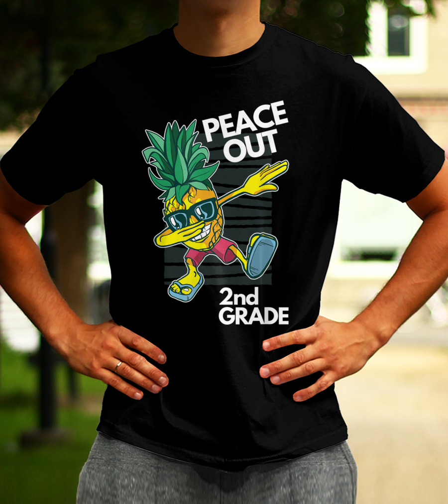 Peace Out Pineapple Dabbing 2nd Grade T-Shirt