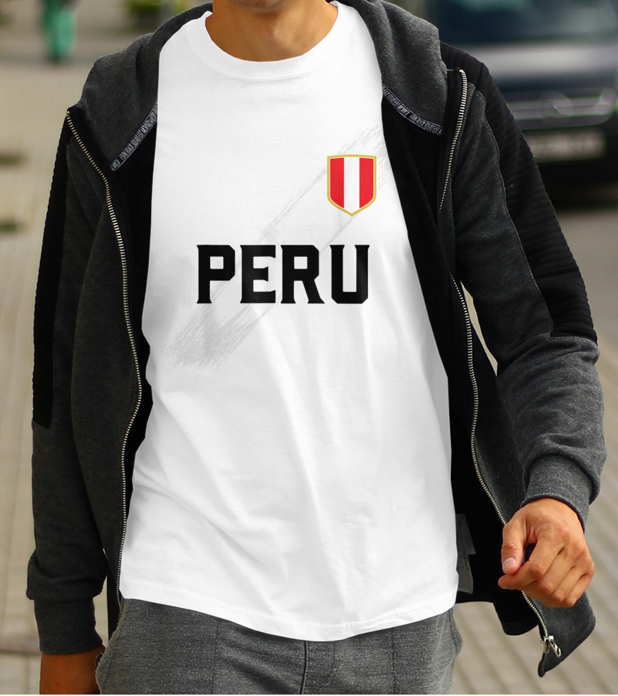 Peru Camiseta Peruvian Futbol Soccer Jersey With Flag T-Shirt