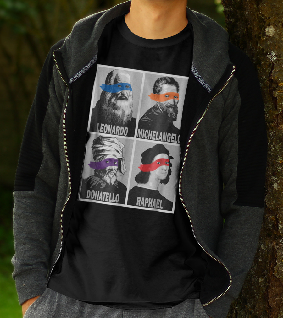 Renaissance Ninja Artists Leonardo Michelangelo Donatello Raphael Pop T-Shirt