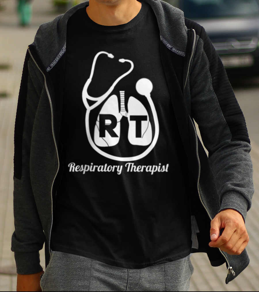 Respiratory Therapist RT Stethoscope Lung Care Week Pocket T-Shirt