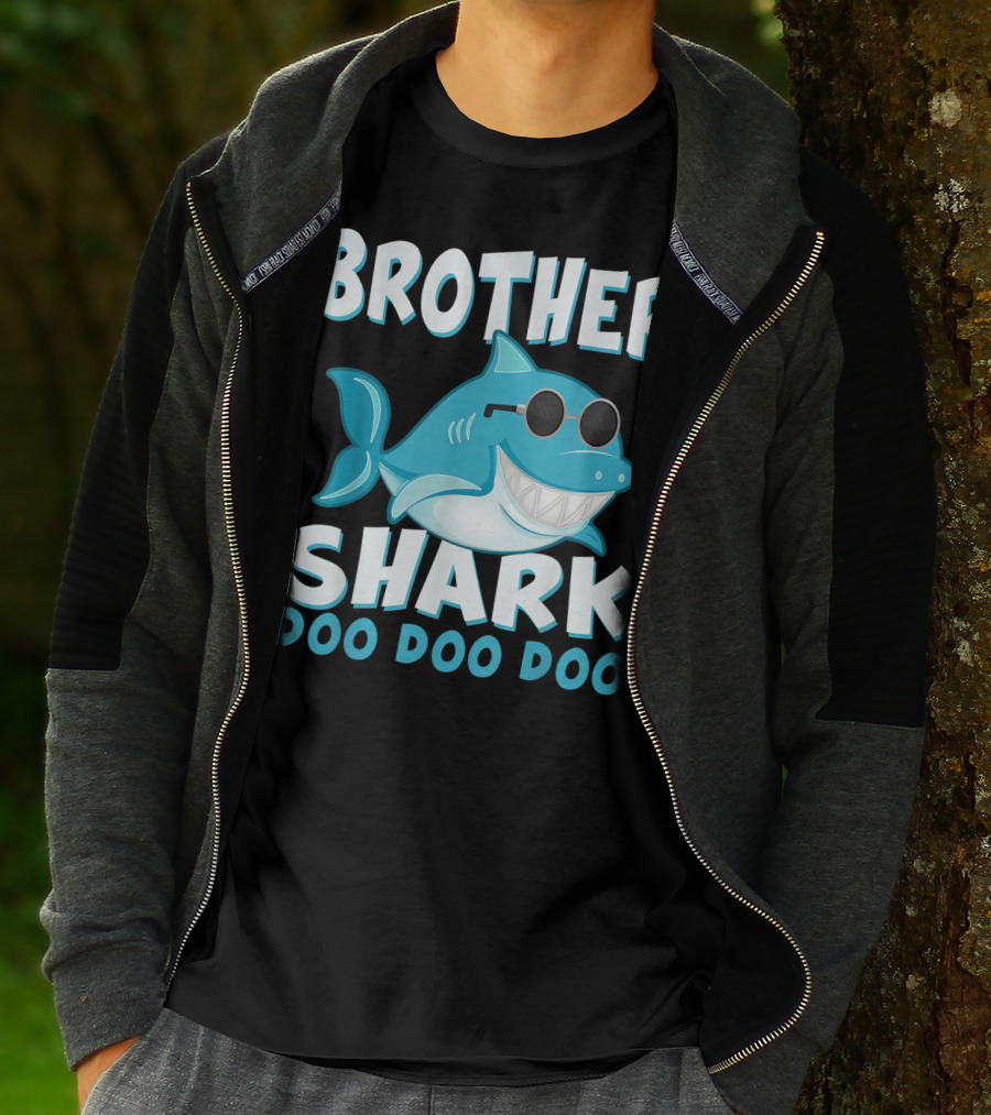 Brother Shark Doo Doo Doo Retro Vintage Father's Day T-Shirt