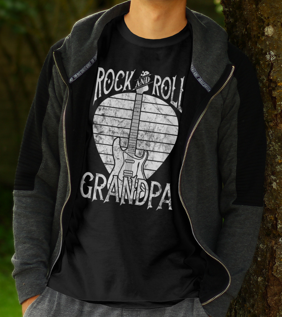 Rock And Roll Grandpa Vintage Guitar Player Iconic T-Shirt