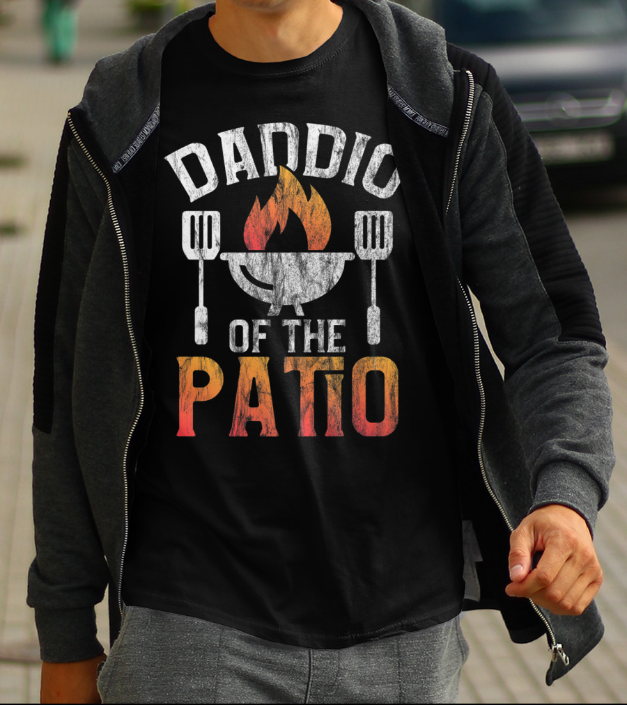 Daddio Of The Patio Grill Spatula Flame Design Savvy Turtle T-Shirt
