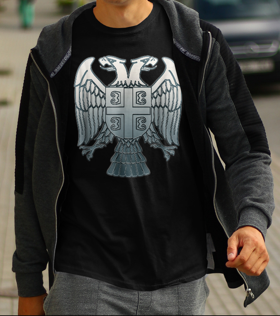 Serbian Double Headed Eagle Serbia Coat Of Arms Emblem T-Shirt