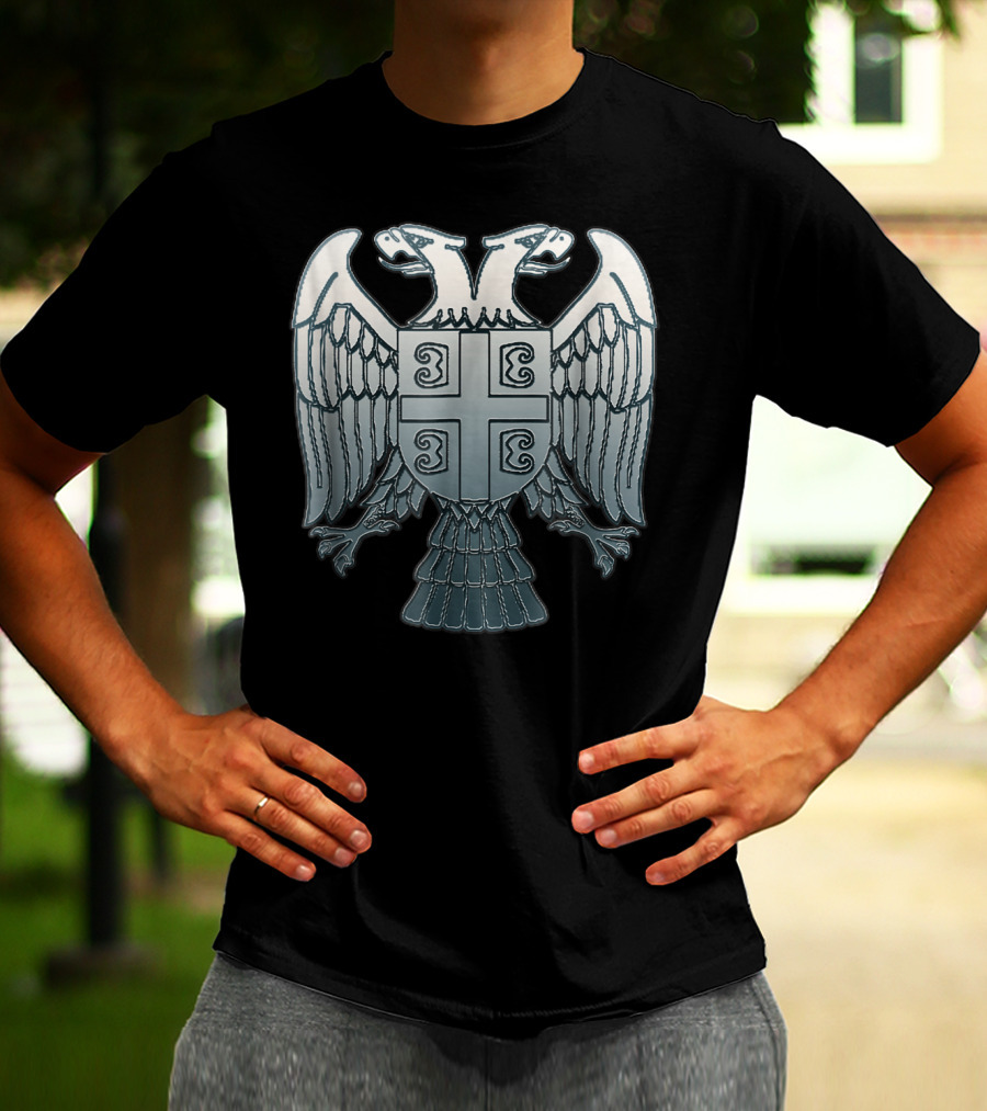 Serbian Double Headed Eagle Serbia Coat Of Arms Emblem T-Shirt