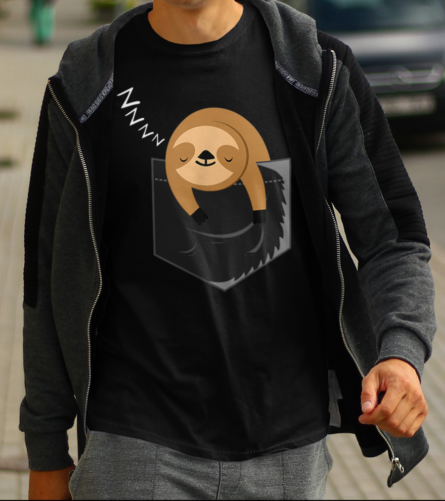Sleepy Sloth ZZZ In Pocket In Your Pocket T-Shirt