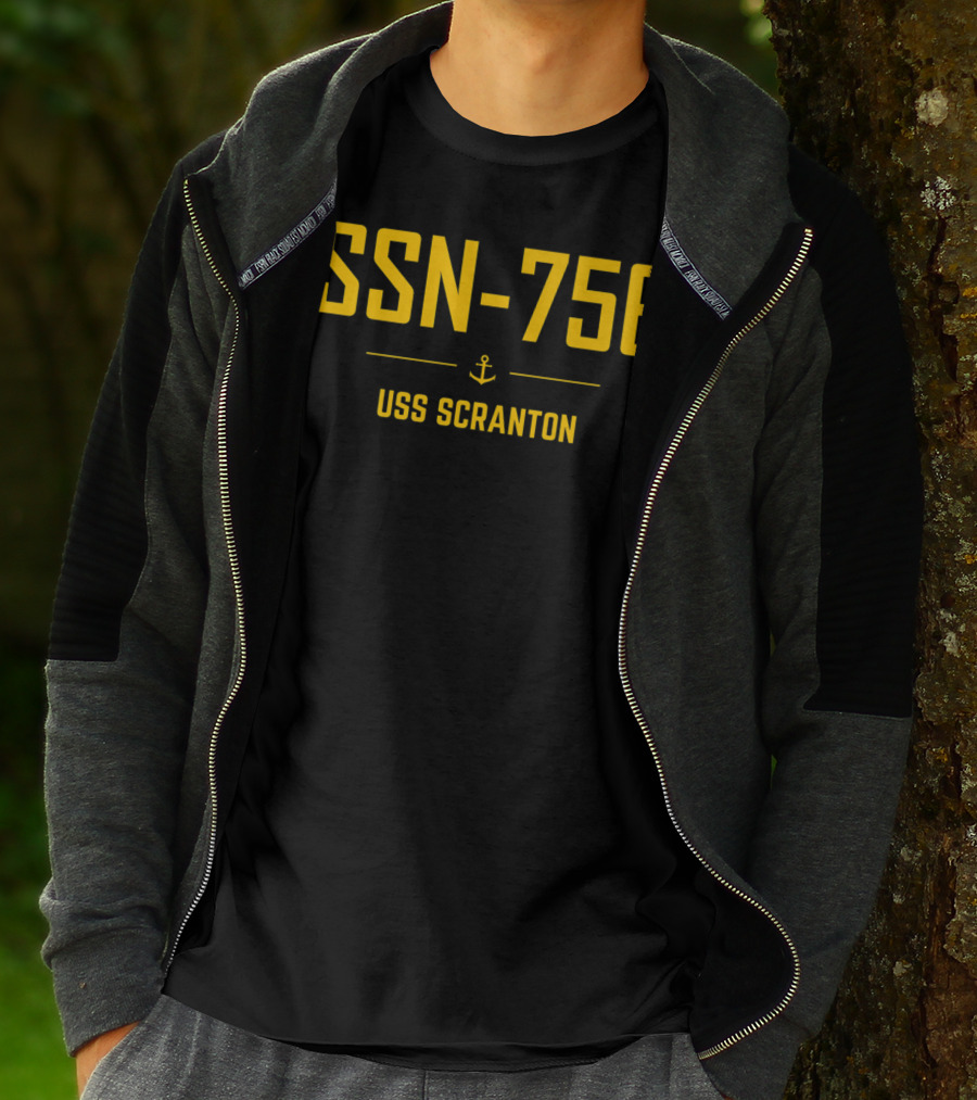 SSN-756 USS Scranton Anchor Symbol Navy Submarine T-Shirt