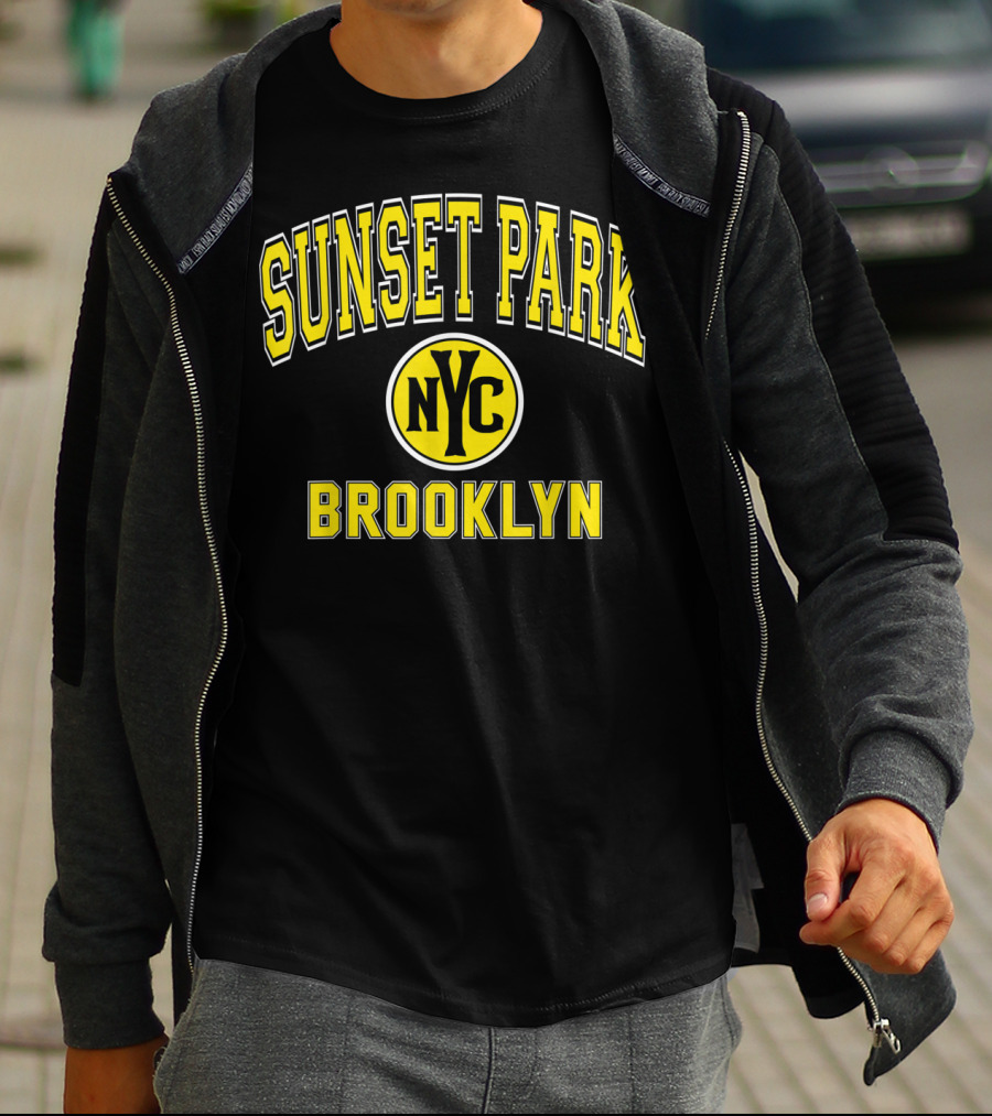 Sunset Park NYC Brooklyn Varsity Style Yellow T-Shirt
