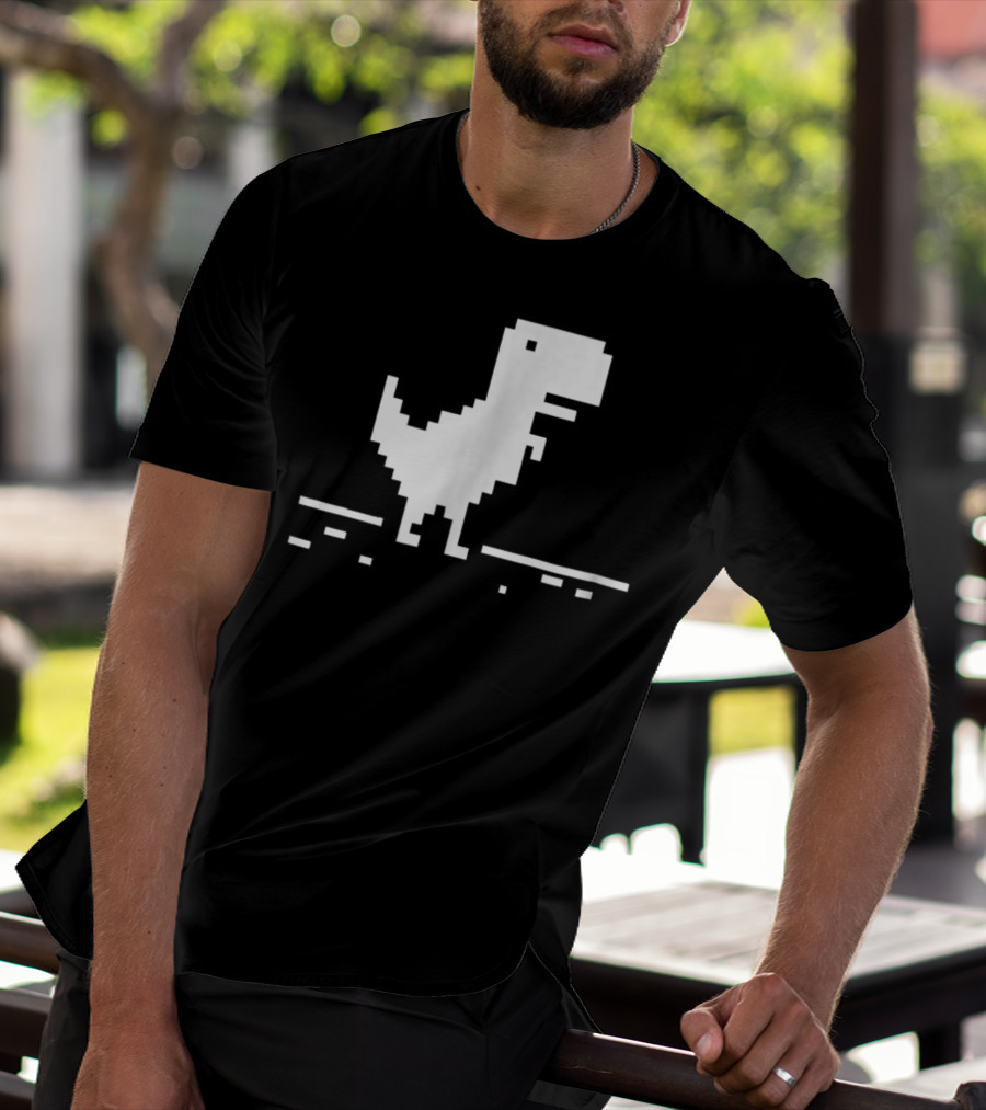 T Rex Pixel Dinosaur No Internet Game T-Shirt