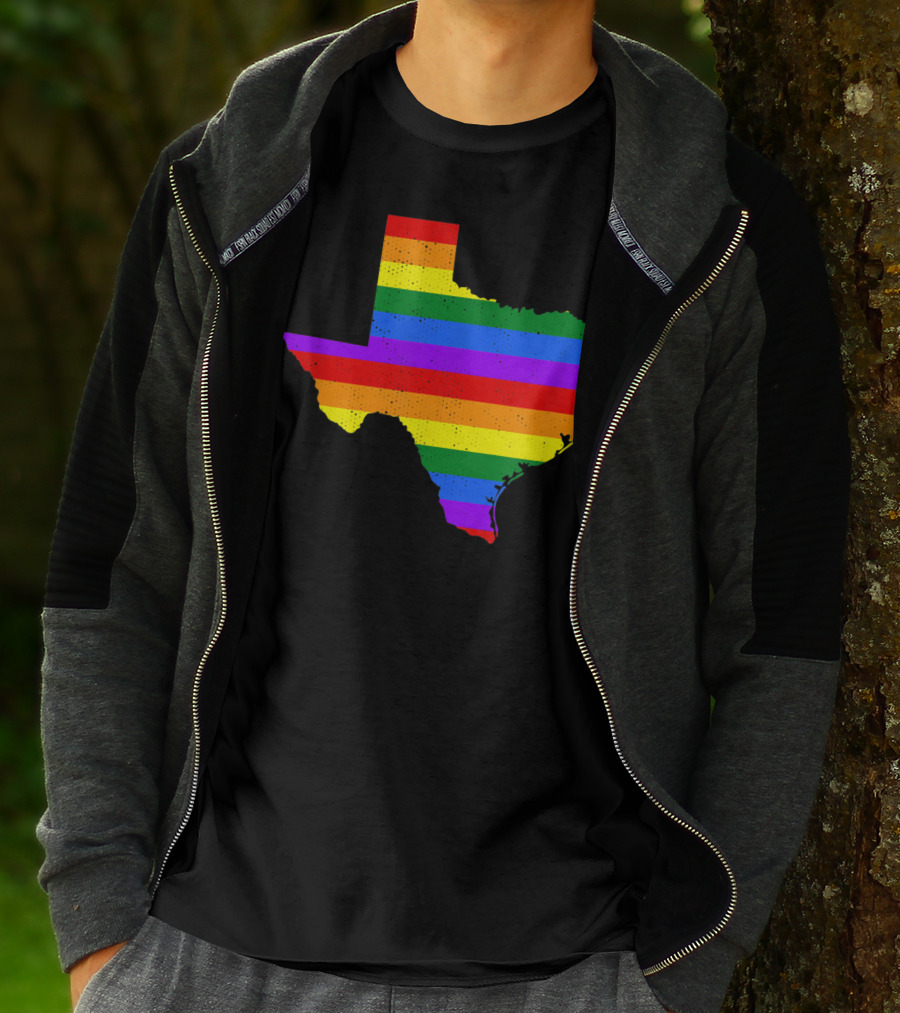 Texas Pride Rainbow Map T-Shirt